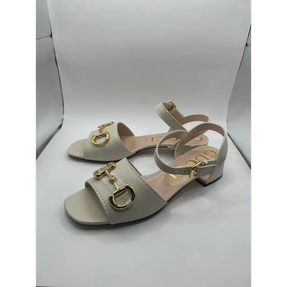 Gucci Nappa Charlotte Horsebit Leather Sandals